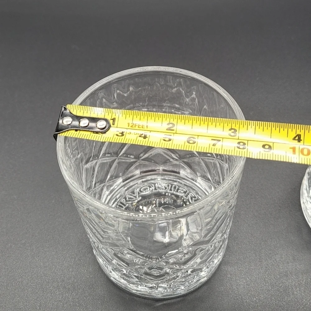 Courvoisier Cognac Brandy Glasses Cut Glass Embossed Set of 2​​​